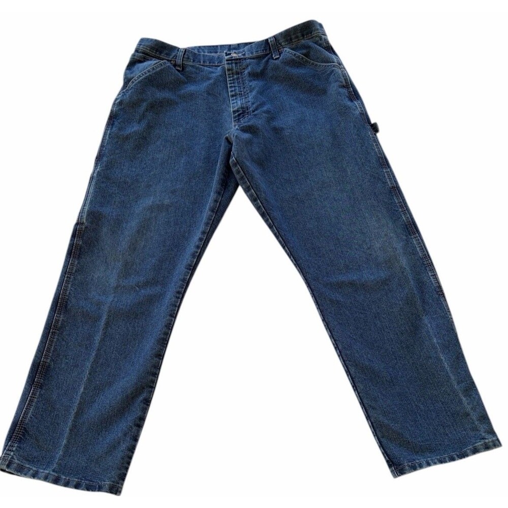 Vintage 90s Wrangler Carpenter Jeans 36x30 Workwear Utility Denim Medium Wash